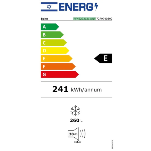 ����� 7 ������ 260 ���� ��� RFNE292L31WNP ��� BEKO ���-������ ����� ����