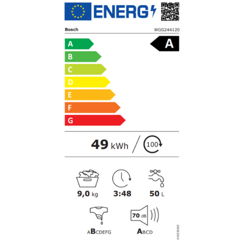 ����� ����� ��� ���� 9 �"� Bosch WGG244120 ������� 1,400 ��"� ����� ������ - ��� ���